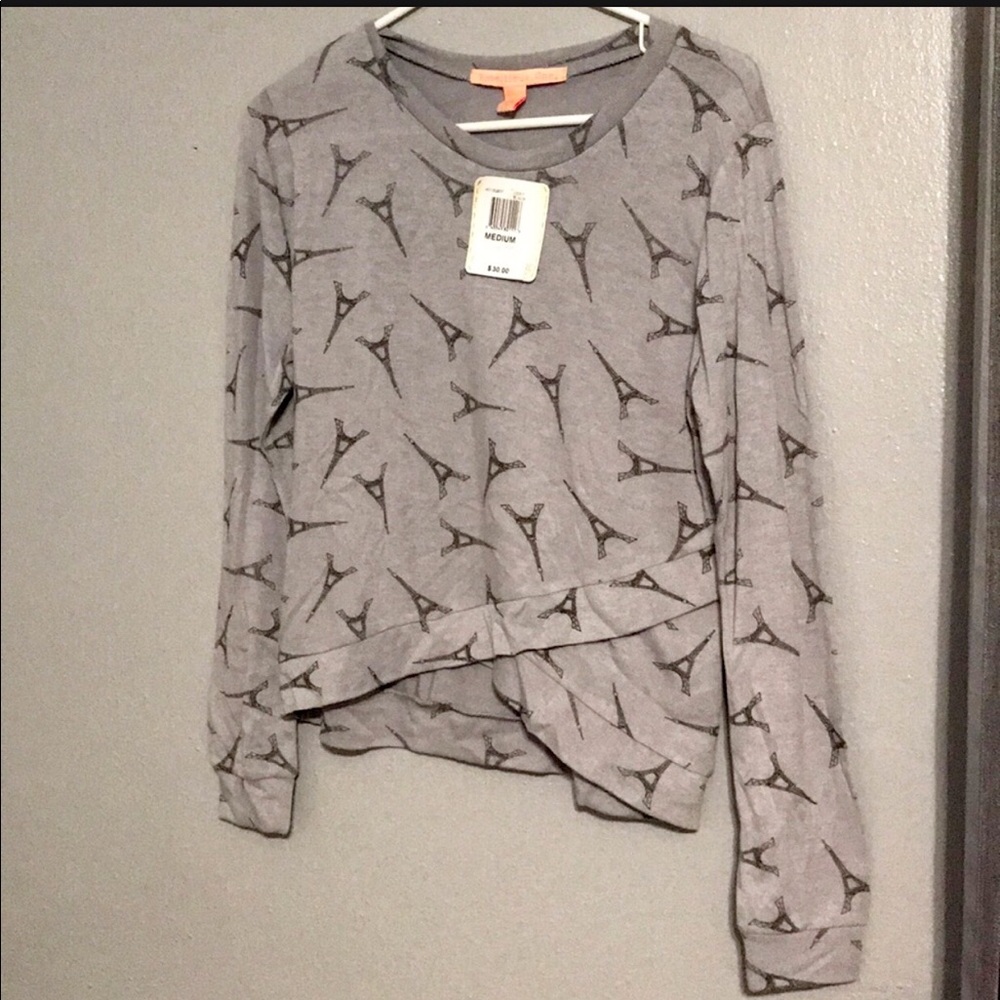 Rebellious One grey and black Eiffel Tower shirt M